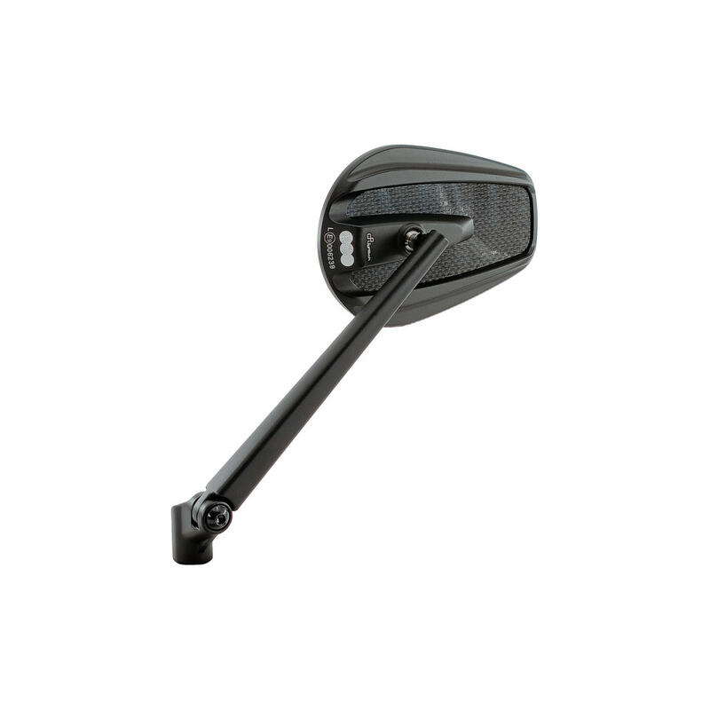 Coppia Specchi In Alluminio-Carbonio ( M10x1,25)( 2 Perni Dx + 1 Sx) per Aprilia, Ktm, Bmw, Honda Nero